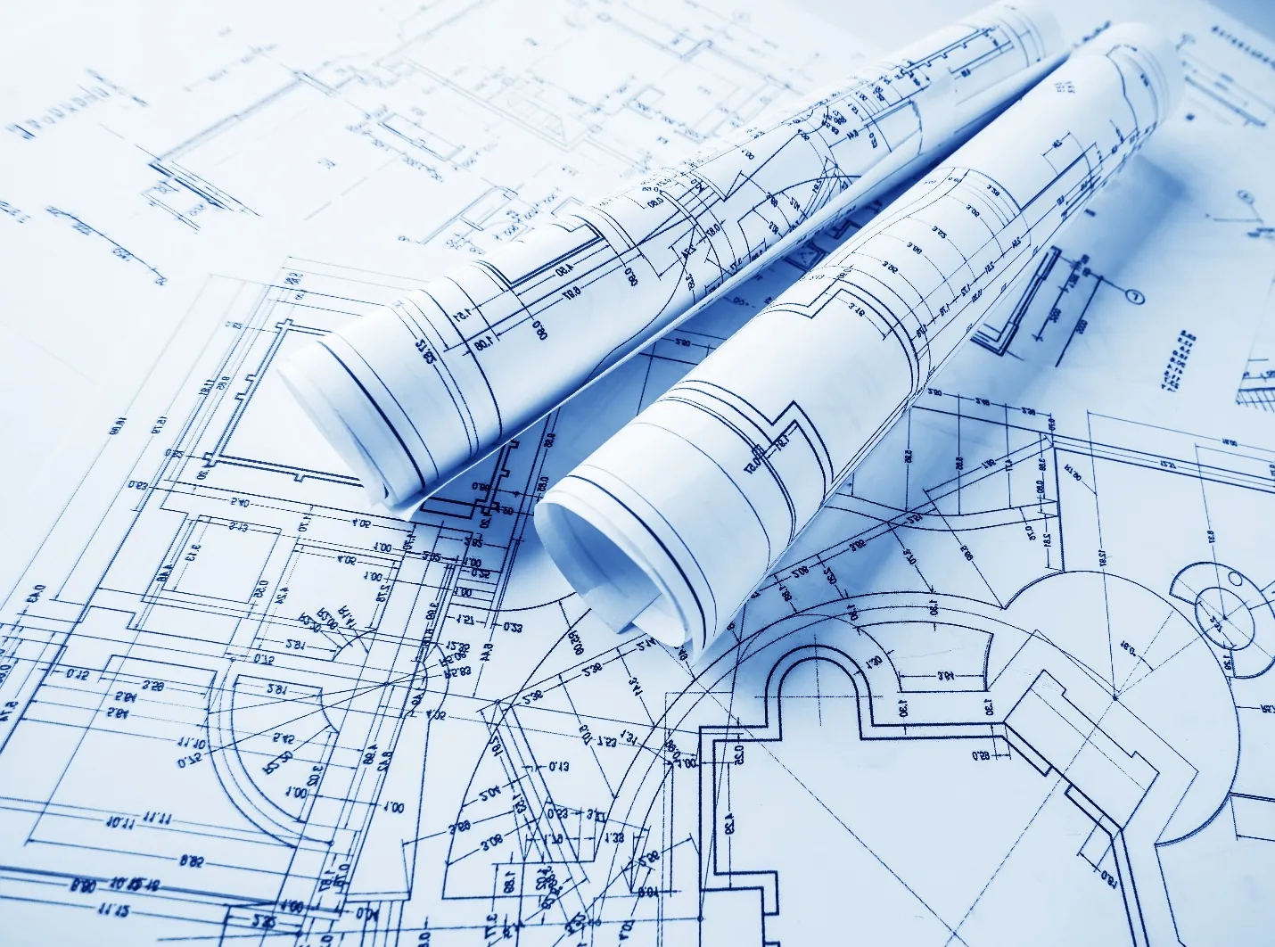 Professional deck construction drawings and rolled blueprints