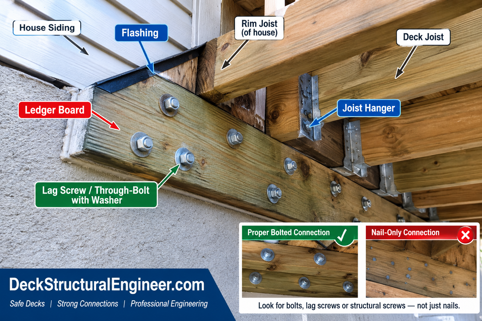 How Do You Tell a Bolted Ledger From a Nailed One?